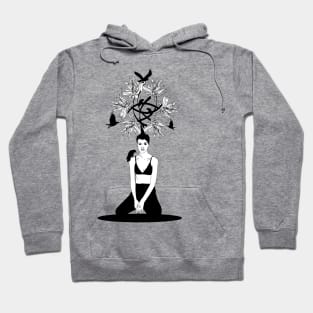 Girl with crows Hoodie